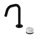 Nero Serenity Progressive Basin Mixer Edge Spout Matte Black - Arabescato Corchia Handle
