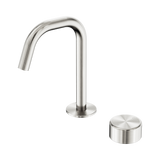 Nero Serenity Progressive Basin Mixer Edge Spout Brushed Nickel - Metal Handle