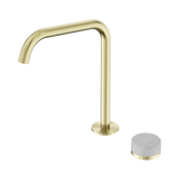 Serenity Progressive Bath/Kitchen Nero Mixer Edge Spout With Carrara Handle - Brushed Gold