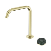 Serenity Progressive Bath/Kitchen Nero Mixer Edge Spout With Verde Alpi Handle - Brushed Gold