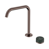 Serenity Progressive Bath/Kitchen Nero Mixer Edge Spout With Verde Alpi Handle - Brushed Bronze