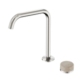 Serenity Bath/Kitchen Nero Mixer Edge Spout With Rome Travertine Handle - Brushed Nickel