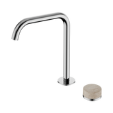 Nero Serenity Progressive Bath/Kitchen Mixer Edge Spout Chrome - Rome Travertine Handle