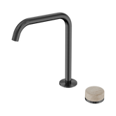 Nero Serenity Progressive Bath/Kitchen Mixer Edge Spout Gunmetal - Rome Travertine Handle