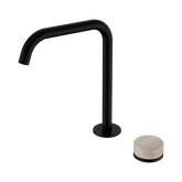 Nero Serenity Progressive Bath/Kitchen Mixer Edge Spout - Matte Black Rome Travertine Handle