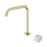 Serenity Bath/Kitchen Nero Mixer Edge Spout With Arabescato Corchia Handle - Brushed Gold