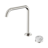 Serenity Bath/Kitchen Nero Mixer Edge Spout With Arabescato Corchia Handle - Brushed Nickel
