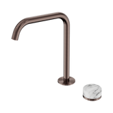 Serenity Bath/Kitchen Nero Mixer Edge Spout With Arabescato Corchia Handle - Brushed Bronze
