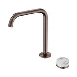 Serenity Bath/Kitchen Nero Mixer Edge Spout With Arabescato Corchia Handle - Brushed Bronze