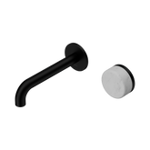 Nero Serenity Progressive Wall Basin Mixer 160Mm Spout Matte Black - Carrara Handle