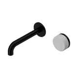 Nero Serenity Progressive Wall Basin Mixer 160Mm Spout Matte Black - Carrara Handle