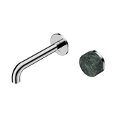 Nero Serenity Progressive Wall Basin Mixer 160Mm Spout Chrome - Verde Alpi Handle