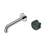 Nero Serenity Progressive Wall Basin Mixer 160Mm Spout Chrome - Verde Alpi Handle