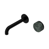 Nero Serenity Progressive Wall Basin Mixer 160Mm Spout Matte Black - Verde Alpi Handle