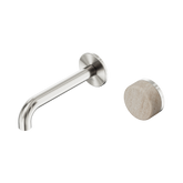 Serenity Wall Basin Nero Mixer 160mm Spout With Rome Travertine Handle - Brushed Nickel