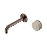 Serenity Wall Basin Nero Mixer 160mm Spout With Rome Travertine Handle - Brushed Bronze