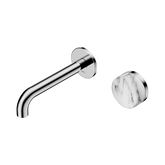 Nero Serenity Progressive Wall Basin Mixer 160Mm Spout Chrome - Arabescato Corchia Handle