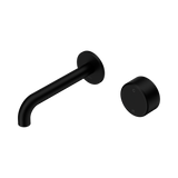 Nero Serenity Progressive Wall Basin Mixer 160Mm Spout Matte Black - Metal Handle