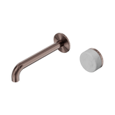 Serenity Progressive Wall Basin Nero Mixer 185mm Spout With Carrara Handle - Brushed Bronze