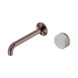 Serenity Progressive Wall Basin Nero Mixer 185mm Spout With Carrara Handle - Brushed Bronze