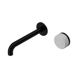 Nero Serenity Progressive Wall Basin Mixer 185Mm Spout Matte Black - Carrara Handle