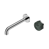 Nero Serenity Progressive Wall Basin Mixer 185Mm Spout Chrome - Verde Alpi Handle