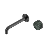 Nero Serenity Progressive Wall Basin Mixer 185Mm Spout Gunmetal - Verde Alpi Handle