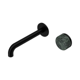 Nero Serenity Progressive Wall Basin Mixer 185Mm Spout Matte Black - Verde Alpi Handle