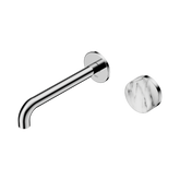 Nero Serenity Progressive Wall Basin Mixer 185Mm Spout Chrome - Arabescato Corchia Handle