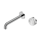 Nero Serenity Progressive Wall Basin Mixer 185Mm Spout Chrome - Arabescato Corchia Handle