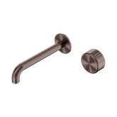 Serenity Progressive Wall Basin Nero Mixer 185mm Spout With Metal Handle - Brushed Bronze