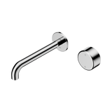 Nero Serenity Progressive Wall Basin Mixer 185Mm Spout Chrome - Metal Handle