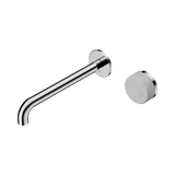 Nero Serenity Progressive Wall Basin Mixer 220Mm Spout Chrome - Carrara Handle