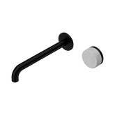 Nero Serenity Progressive Wall Basin Mixer 220Mm Spout Matte Black - Carrara Handle