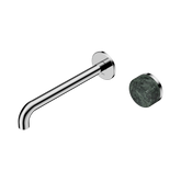 Nero Serenity Progressive Wall Basin Mixer 220Mm Spout Chrome - Verde Alpi Handle