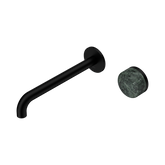 Nero Serenity Progressive Wall Basin Mixer 220Mm Spout Matte Black - Verde Alpi Handle