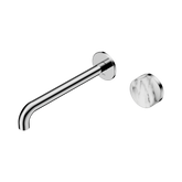 Nero Serenity Progressive Wall Basin Mixer 220Mm Spout Chrome - Arabescato Corchia Handle