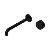 Nero Serenity Progressive Wall Basin Mixer 220Mm Spout Matte Black - Metal Handle
