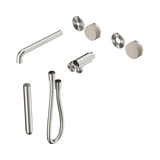 Nero Serenity Progressive Shower System - Spout Brushed Nickel Rome Travertine Handle & Slim Shower Trim Kit Only