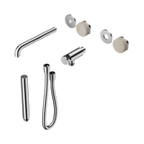 Nero Serenity Progressive Shower System - Spout Chrome Rome Travertine Handle & Slim Shower Trim Kit Only