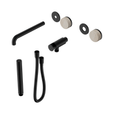 Nero Serenity Progressive Shower System - Spout Matte Black Rome Travertine Handle & Slim Shower Trim Kit Only