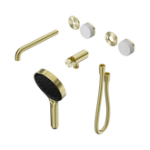 Nero Serenity Progressive Shower System - Spout Brushed Gold Carrara Handle & Serenity Hand Shower Trim Kit Only