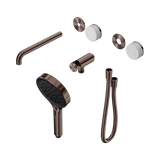 Nero Serenity Progressive Shower System - Spout Brushed Bronze Carrara Handle & Serenity Hand Shower Trim Kit Only