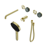 Nero Serenity Progressive Shower System - Spout Brushed Gold Verde Alpi Handle & Serenity Hand Shower Trim Kit Only