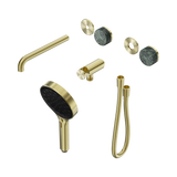 Nero Serenity Progressive Shower System - Spout Brushed Gold Verde Alpi Handle & Serenity Hand Shower Trim Kit Only