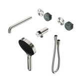 Nero Serenity Progressive Shower System - Spout Brushed Nickel Verde Alpi Handle & Serenity Hand Shower Trim Kit Only