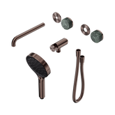 Nero Serenity Progressive Shower - Spout Brushed Bronze Verde Alpi Handle & Serenity Hand Shower Trim Kit Only