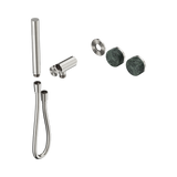 Nero Serenity Progressive Shower System Brushed Nickel - Verde Alpi Handle & Slim Shower Trim Kit Only