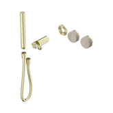 Nero Serenity Progressive Shower System Brushed Gold - Rome Travertine Handle & Slim Shower Trim Kit Only