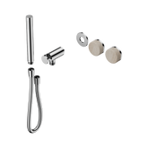 Nero Serenity Progressive Shower System Chrome - Rome Travertine Handle & Slim Shower Trim Kit Only